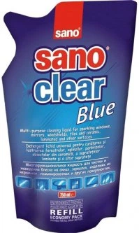 Засіб для миття скла Sano Clear Blue 750 мл (запасний блок) (7290012117275)