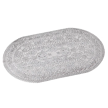 Салфетка XOPC-M овальная с серебристым узором 30х45см (521-16-WS) 6шт.