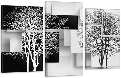 Картина модульна Art Dekors Чорне-Біле Дерево 53x100 см Art-559 3