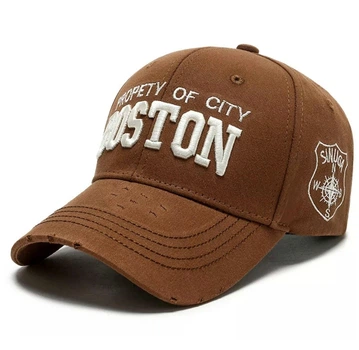 Кепка Бейсболка логотип Boston (Бостон) з вигнутим козирком Коричневий, Унісекс WUKE One size