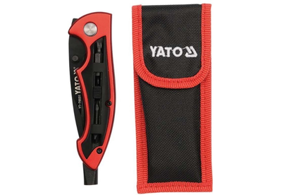 Нож складной + 4 отверточные насадки YATO YT-76031