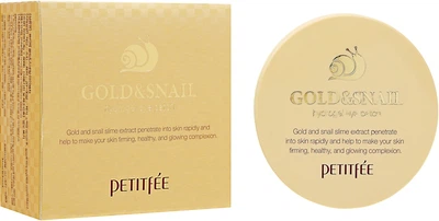 Petitfee&Koelf Gold & Snail Hydrogel Eye Patch Гідрогелеві патчі для очей із золотом та равликом 60шт (250095-76)