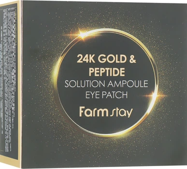 Гідрогелеві патчі з 24-х каратним золотом та пептидами - FarmStay 24K Gold And Peptide Solution Ampoule Eye Patch 90g (735411-4469)