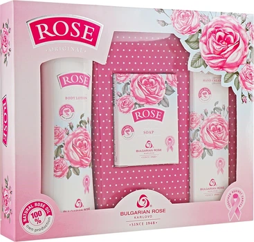 Подарунковий набір для жінок "Rose" - Bulgarian Rose (b/lot 200ml + soap/100g + h/cr/50ml)