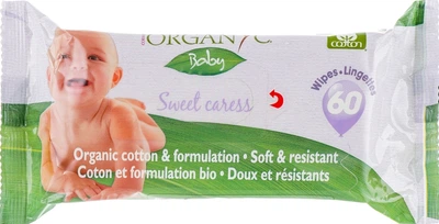 Вологі органічні серветки для дітей - Corman Organyc Baby Wipes 60шт (559263-29930)