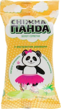 Влажные салфетки для рук Kids "Ромашка" - Снежная Панда 15шт (641439-38930)