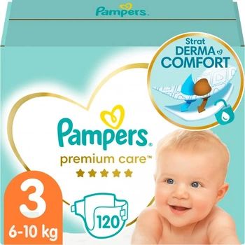 Подгузники Pampers Premium Care Размер 3 Derma Comfort 120 штук 6-10 кг Мягкие