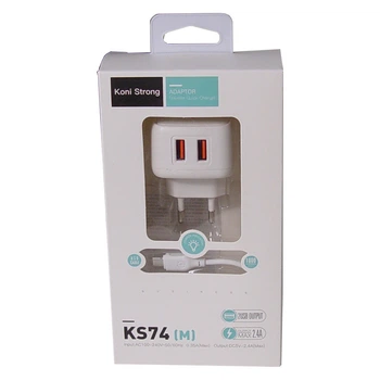 Адаптер сетевой KONI Strong Micro USB Cable KS74(M) 2USB 2.4A