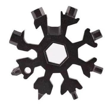 Мультитул-сніжинка з кільцем 18 в 1 SNOWFLAKE WRENCH TOOL чорний