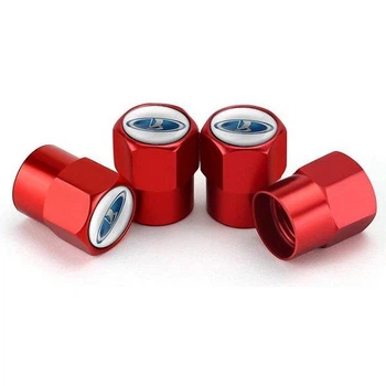 Набір ковпачків на ніпель для автомобіля ВАЗ Лада Жигулі SUNROZ Caps Short Red 4 штуки (A-67379)