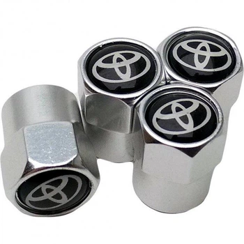 Защитные Набор колпачков на ниппель для автомобиля Toyota SUNROZ Caps Short Silver Тойота 4 штуки (A-67012)