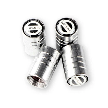 Набор колпачков на ниппель для автомобиля Nissan SUNROZ Caps Long Silver Ниссан 4 штуки (A-67096)