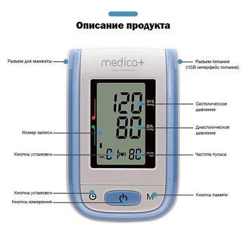 Медичний набір для дому MEDICA+ Health Care пульсоксиметр 7.0 + автоматичний тонометр 401 з манжетою