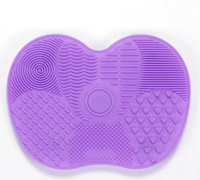 Силіконовий килимок SUNROZ Small Cleaning Brush Mat для миття пензликів 15,5 * 12см Фіолетовий (SUN2669)