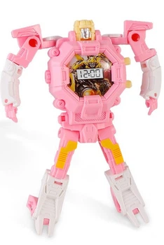 Детская игрушка SUNROZ Robot Watch часы робот-трансформер Розовый (SUN0650)