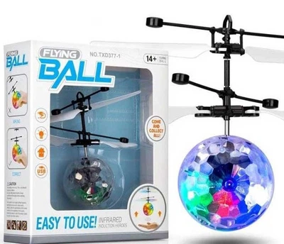 Интерактивная игрушка SUNROZ Flying Light Ball летающий светящийся мяч с сенсором движения Прозрачный (SUN2212)