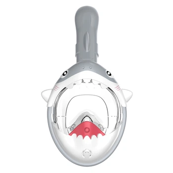 Детская маска для сноркелинга TheNice KF-3 Shark Design EasyBreath-III на все лицо XS Серый (SUN5715)