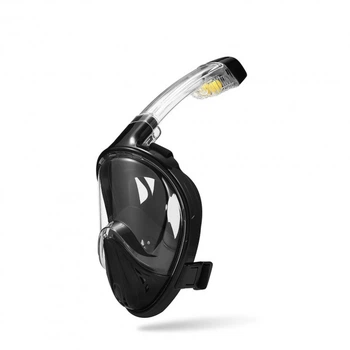 Маска для сноркелинга TheNice F3 EasyBreath-III на все лицо с креплением для камеры S/M Черный (SUN4189)