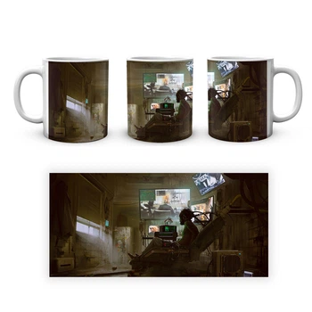 Кружка Cyberpunk 2077 Киберпанк 2077 керамика, белого цвета 330мл.