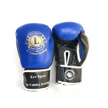 Перчатки бокс Lev Sport CLASS кожа синий 12 oz