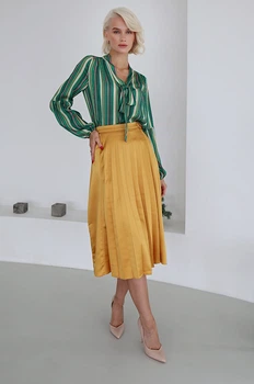 Спідниця Lipar пліссе атласна 46 Гірчиця 0065