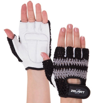 Перчатки тактические, спортивные женские Zelart SB-161956 размер: S черный-белый