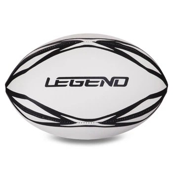 М'яч для регбі LEGEND (PVC, р-р in, №4, білий-чорний) (R-3298)