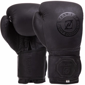 Перчатки боксерские кожаные Zelart VL-3074 8 унции Черный