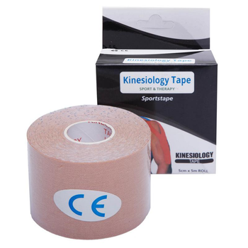 Кинезио тейп (Kinesio tape) SP-Sport BC-0474-5 размер 5смх5м бежевый