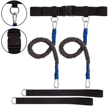 Тренировочная система для прыжков JUMPING EXERCISER FI-3024-L длина жгутов 52см черный-голубой