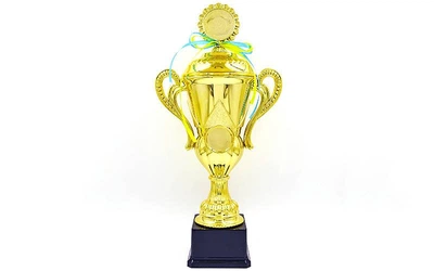 Кубок спортивный с ручками и крышкой LUCK YK082C Высота 37,5см
