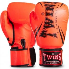 Рукавички боксерські PU на липучці TWINS FBGVSD3-TW6 14oz оранжевий