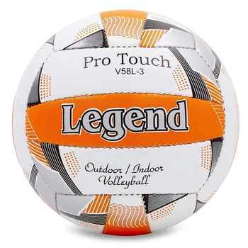 Мяч волейбольный PU LEGEND LG5405 (PU, белый-оранжевый №5, 3 слоя, сшит вручную)