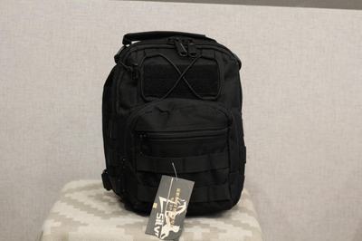 Однолямочный міський туристичний рюкзак Silver Knight на 9 літрів з системою M. O. L. L. E Black (098-black)
