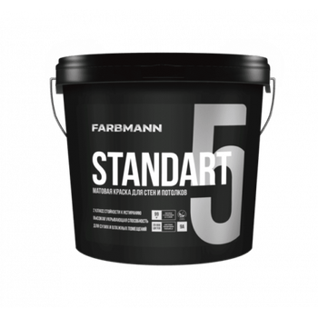 Матова стійка до миття латексна фарба на акрилатній основі Farbmann Standart 5 База С 2,7 л.