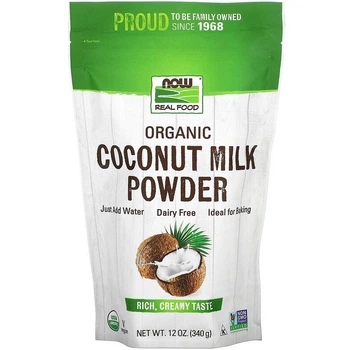 Органическое кокосовое сухое молоко NOW Foods Real Food "Organic Coconut Milk Powder" в порошке (340 г)
