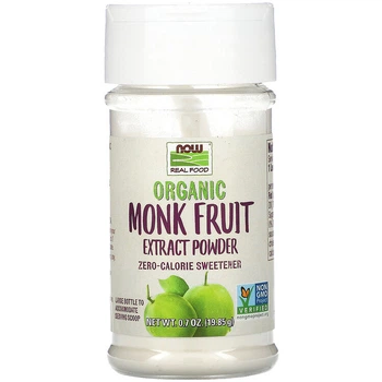 Подсластитель архат NOW Foods "Organic Monk Fruit Extract Powder" сахарозаменитель с нулевой калорийностью, в порошке (19.85 г)