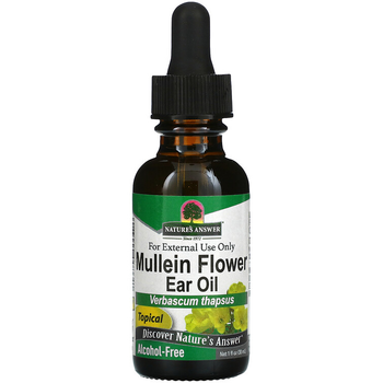 Квіти коров'яку nature's Answer "Mullein Flower" масло для вух вербаскума без спирту (30 мл)