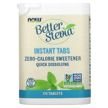 Натуральная стевия NOW Foods, Better Stevia "Instant Tabs" быстрорастворимый подсластитель без калорий (175 таблеток)