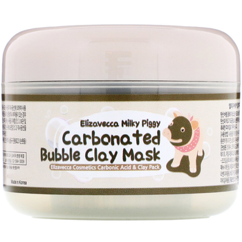Глиняно-пузырьковая маска Elizavecca, Milky Piggy, Carbonated Bubble Clay Mask, кислородная для очищения пор, 100 г
