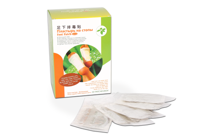 Антиоксидантні пластирі на стопи Zhongbang Pharma-Tech "Foot Patch" детокс і виведення токсин (20 шт)