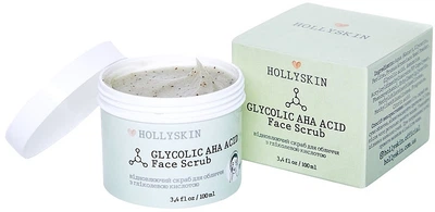 Скраб для лица с гликолевой кислотой - Hollyskin Glycolic AHA Acid Face Scrub 100ml (1011535-33223)