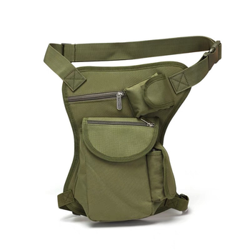 Тактическая сумка на ногу военная олива зеленая