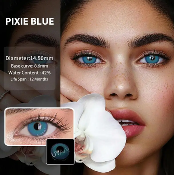 Контактные линзы Magic Eye без диоптрий Pixie Blue (KG-5240)