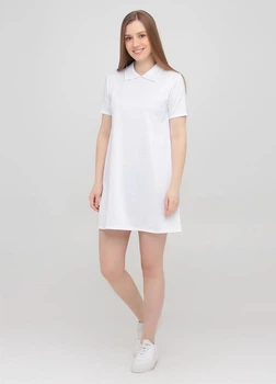 Женское мини платье-трапеция с белым воротничком Подіум 10582-WHITE S Белый
