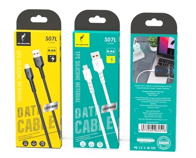 Кабель SkyDolphin S07L TPE High Elastic Line USB - Lightning (M/M), 1 м, Black (USB-000594)