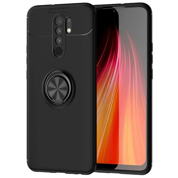 Чохол TPU Ring для Xiaomi Redmi 9 бампер з підставкою кільцем Black Без бренду