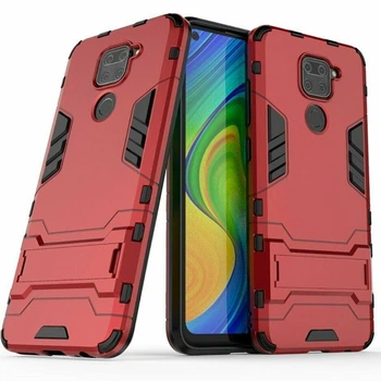 Чехол Iron для Xiaomi Redmi Note 9 бронированный бампер Red