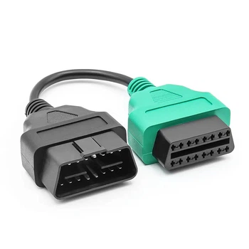 Кабель переходник для диагностики OBD2 Jeep Chrysler Dodge FIAT LANCIA Зеленый 1 шт.