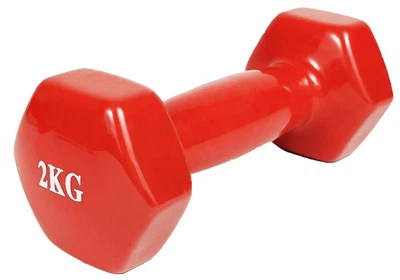 Гантель YogaLife 2 кг 1 шт (YG-GD2R) с виниловым покрытием красная цельная литая неразборная для фитнеса